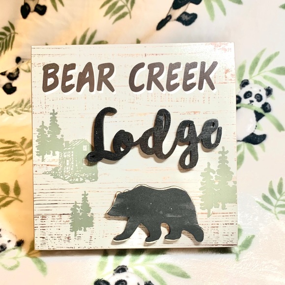 Wooden Bear Creek Lodge Shadowbox Style Wall Art - Picture 2 of 3